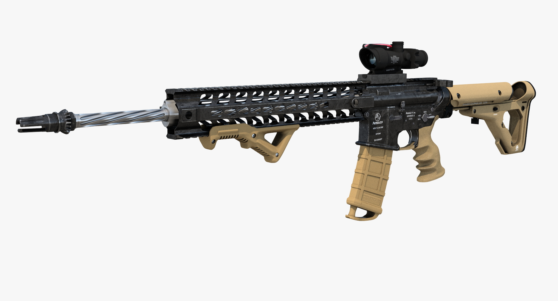 assault rifle ar-15 3d max