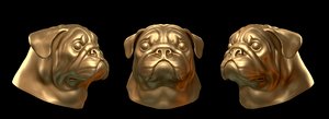 pug head 3d model