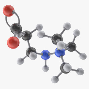 3d meldonium molecule model