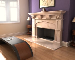 3d model of fireplace place