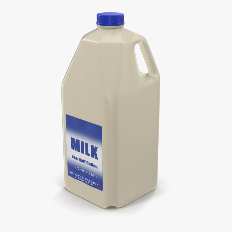 Download 3d model milk half gallon plastic bottle Yellowimages Mockups