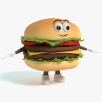 3d model cheeseburger burger cheese