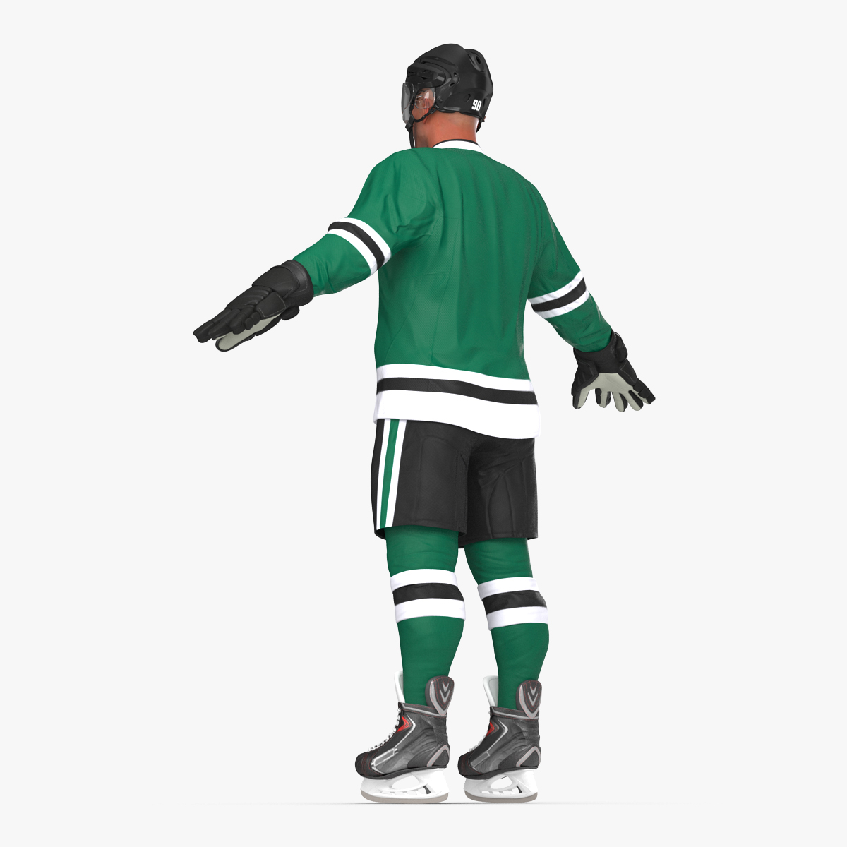 3d model hockey player generic rigged