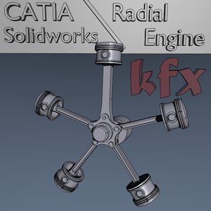 radial engine 3d model