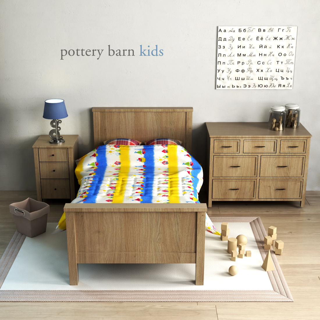 3d Model Pottery Barn Charlie Bed