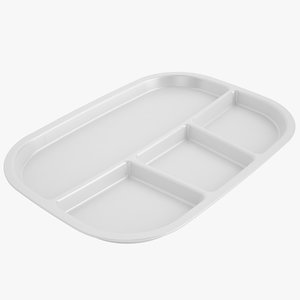 3d model lunch food tray