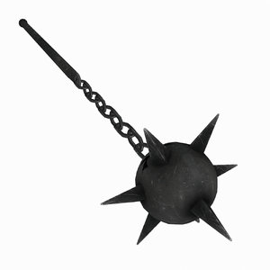 3d model old worn english flail