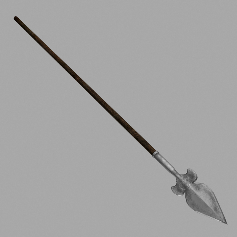 3d old worn french polearm model