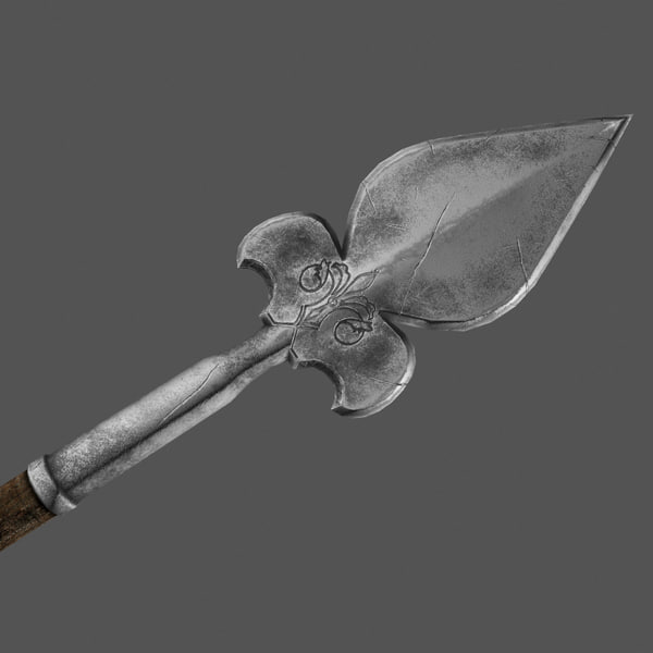 3d old worn french polearm model