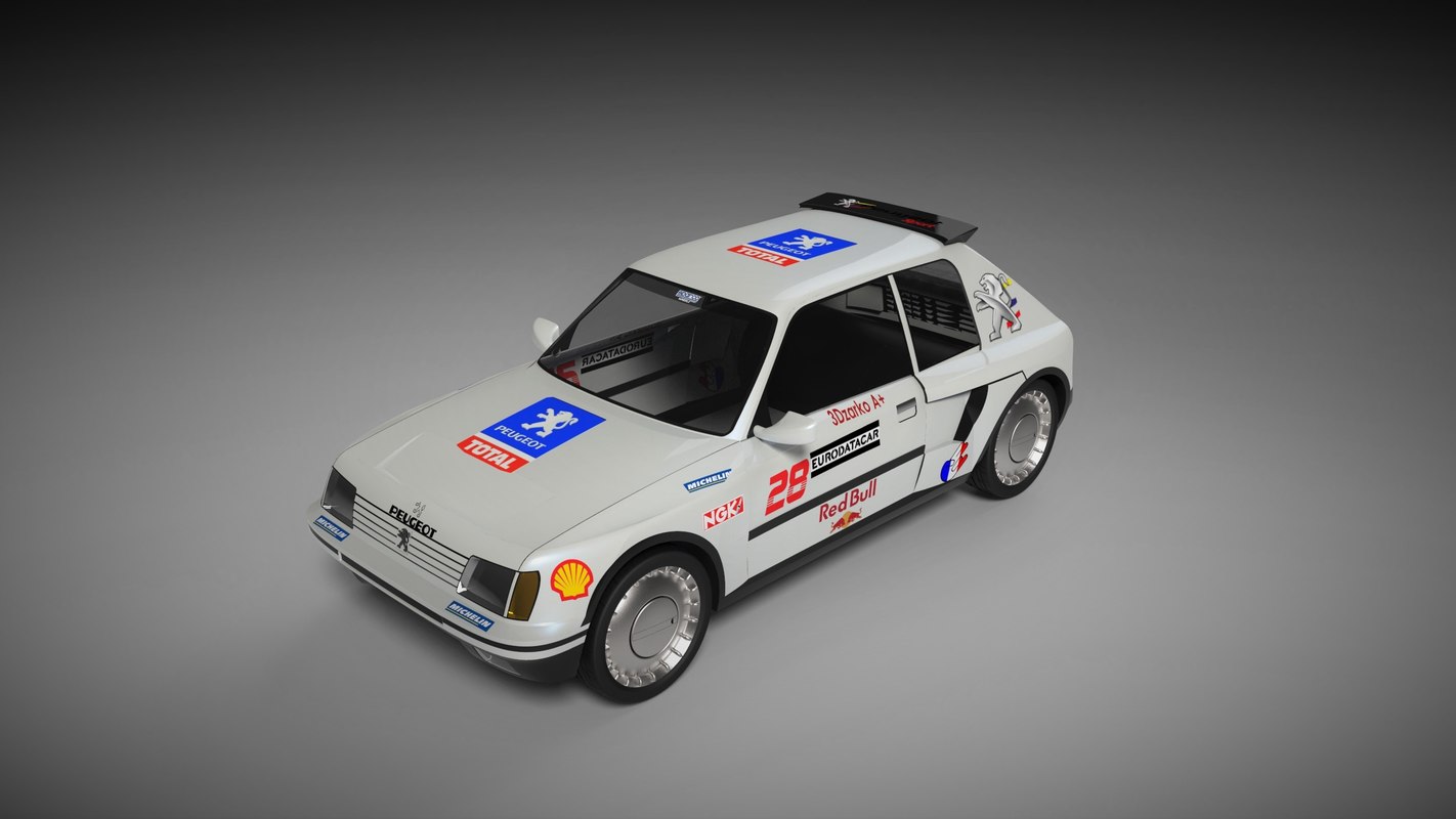 3d model peugeot 205 turbo