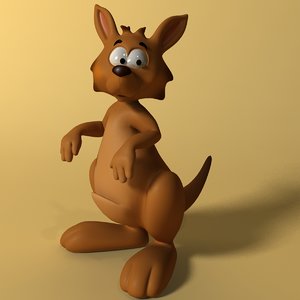 cartoon kangaroo rigged anime 3d max