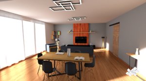 livingroom black wood 3d 3ds
