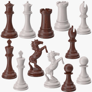 3d chess pieces set