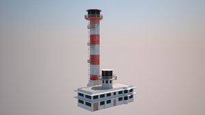 airport tower perl harbor 3d model