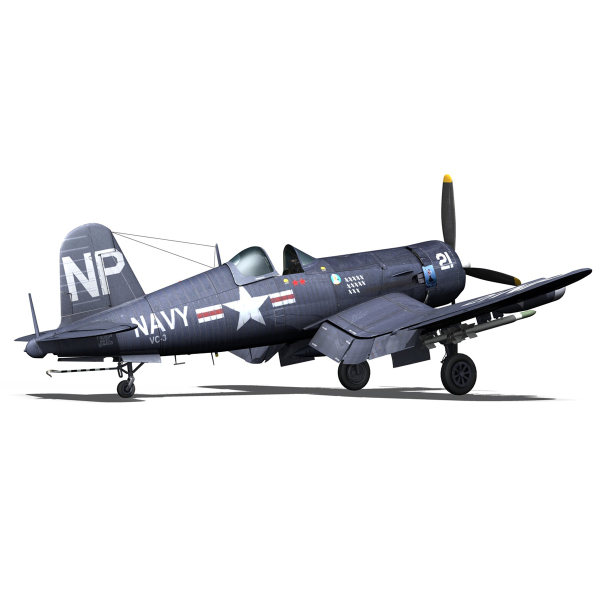 3d Model Of Fighter Vought F4u Corsair