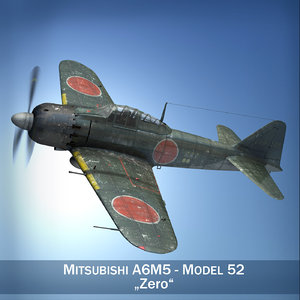 cinema4d mitsubishi a6m5 a6m fighter aircraft