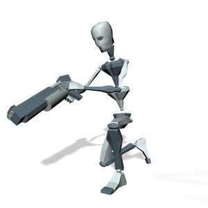 Soldier crouch reload gun magazines