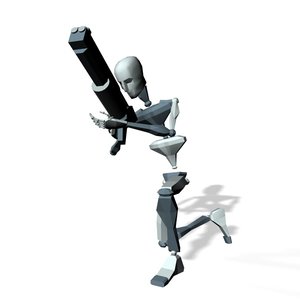 Soldier crouch covering fire