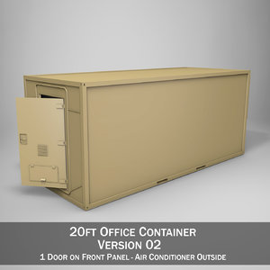 3d model 20ft office container version