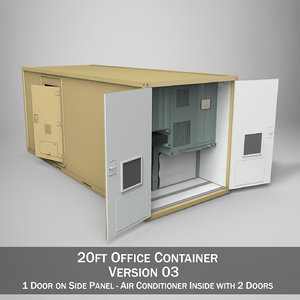 20ft office container version 3d model