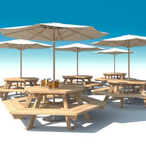 outdoor furniture: exterior picnic 3d model