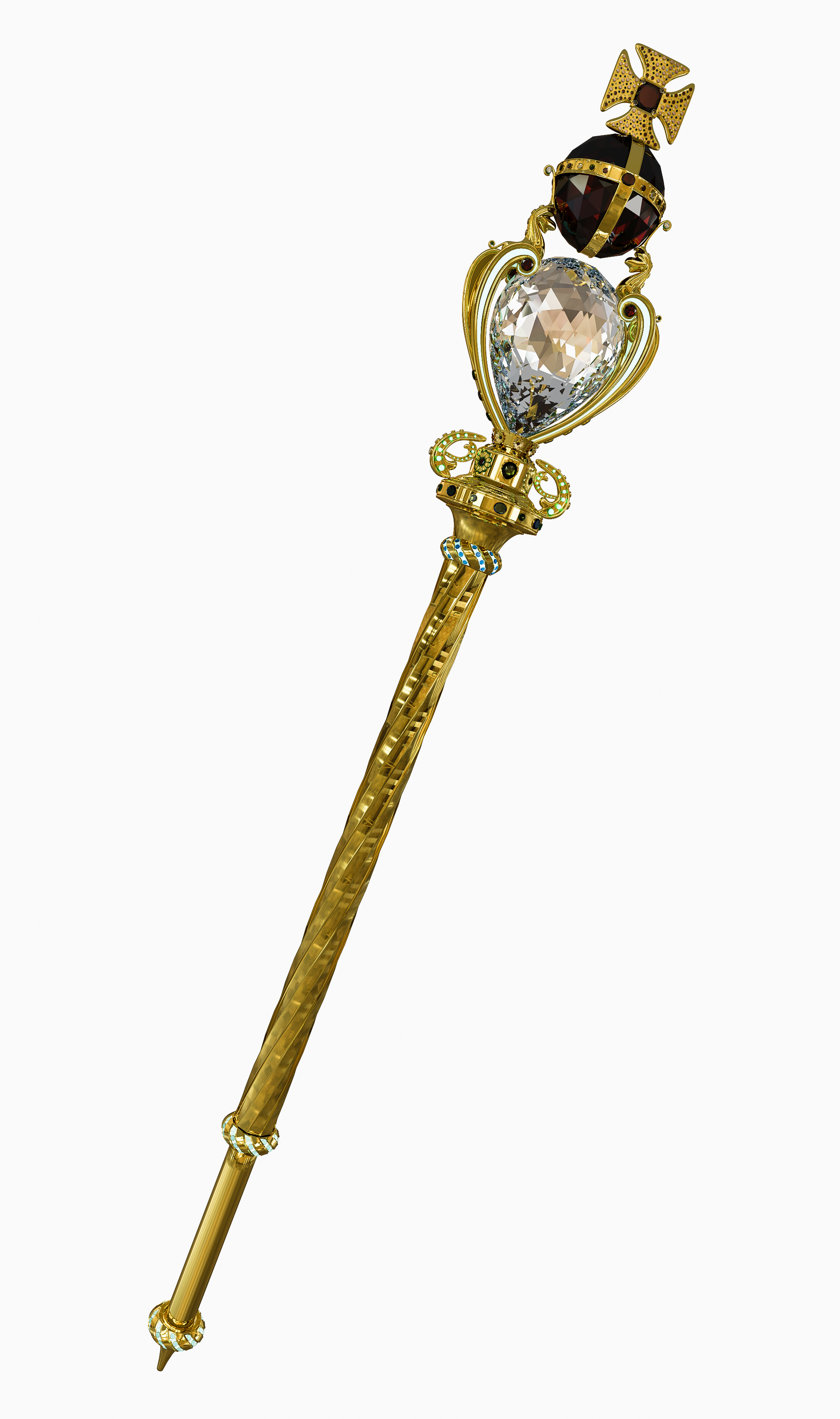 queen s sceptre 3d model