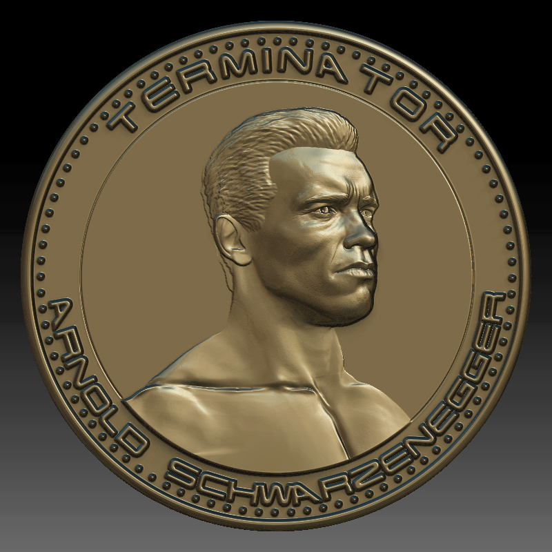 3d model printing arnold schwarzenegger coin