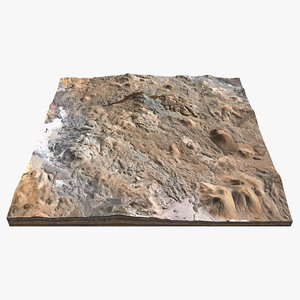 desert landscape lava flow 3d model