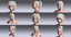 3d model of hair character blond