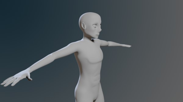 Modelo 3d Low Poly Base Mesh Anime Hombre Turbosquid