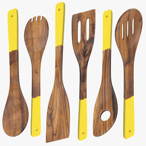 max dark wood utensil set