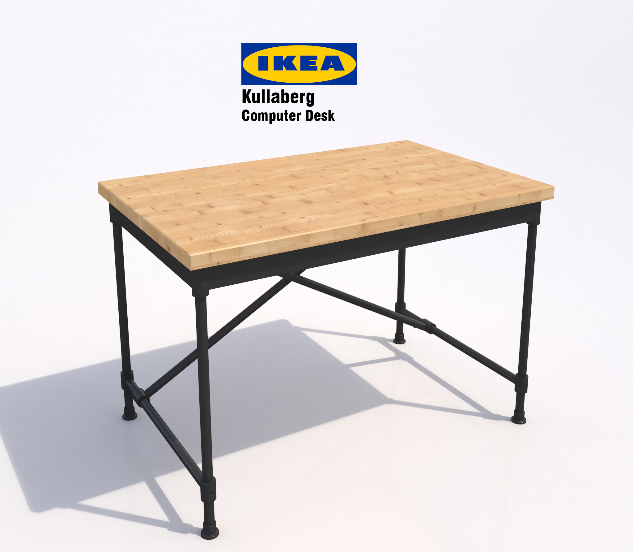 3d Ikea Kullaberg Computer Desk Model