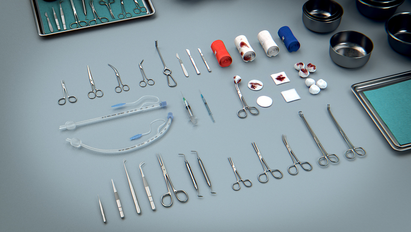 3d Surgical Instruments - Medical Equipment Model