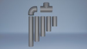 set pvc pipes 3d model