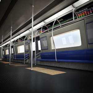 metro wagon interior facade 3d model
