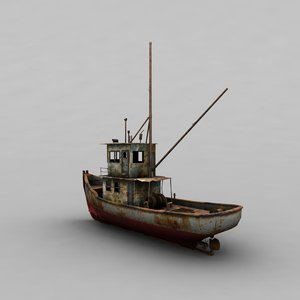 3d oldmetalboat metal boat