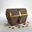 3d pirate chest gold