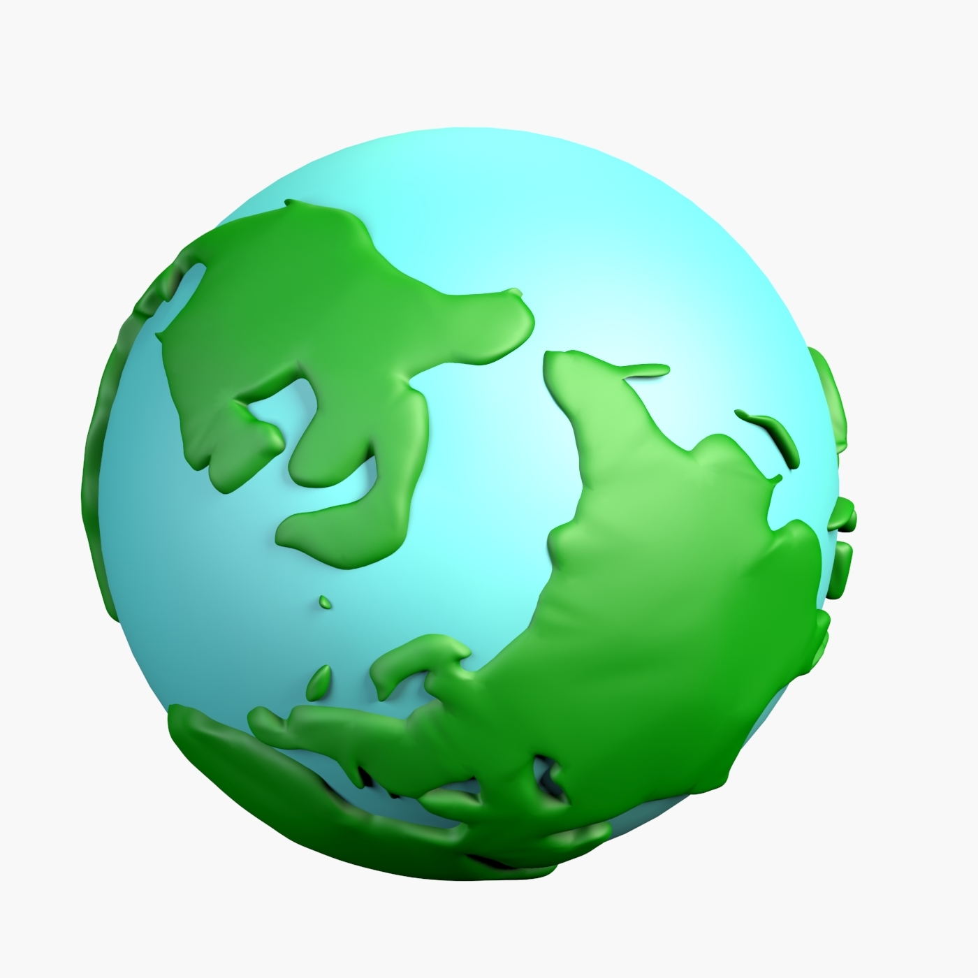 3d model cartoon stylized earth