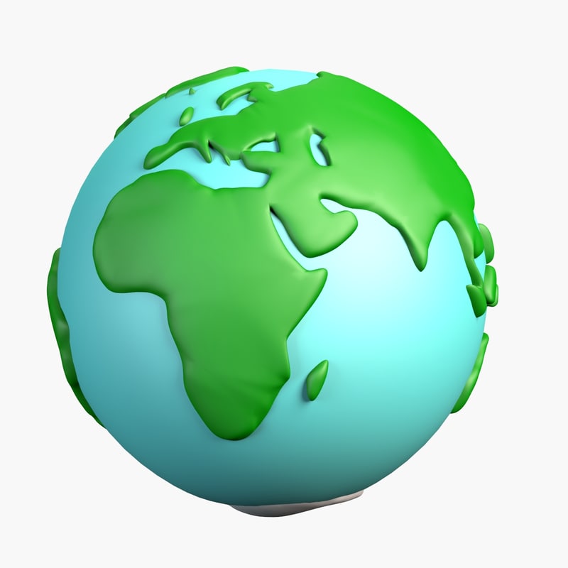 3d Model Cartoon Stylized Earth