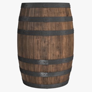 3d model of wooden barrel