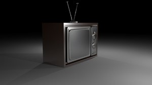 old vintage television 3d fbx