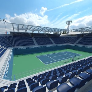 3d tennis court model