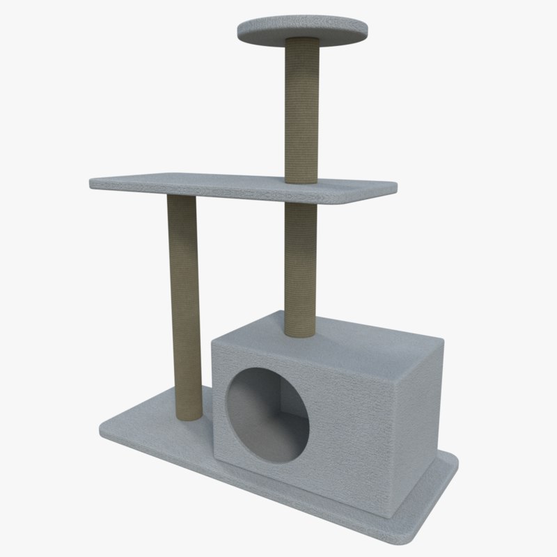  cat  tree 3d  obj 