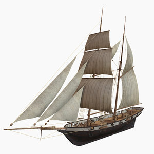 3d model schooner halcon