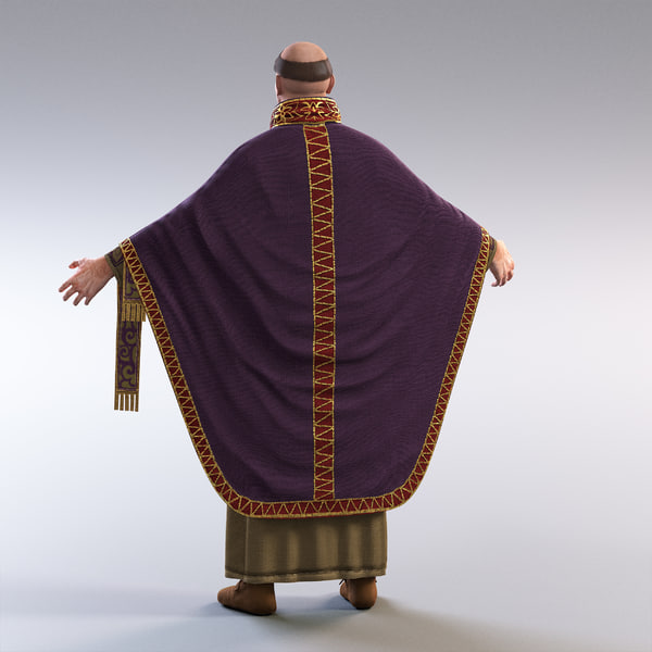 3d medieval priest