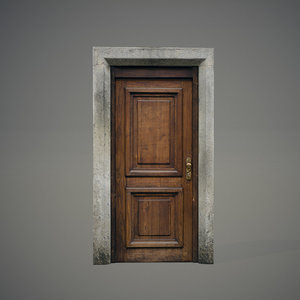 wooden door 3d obj