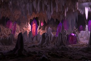 underground cavern crystals 3d model