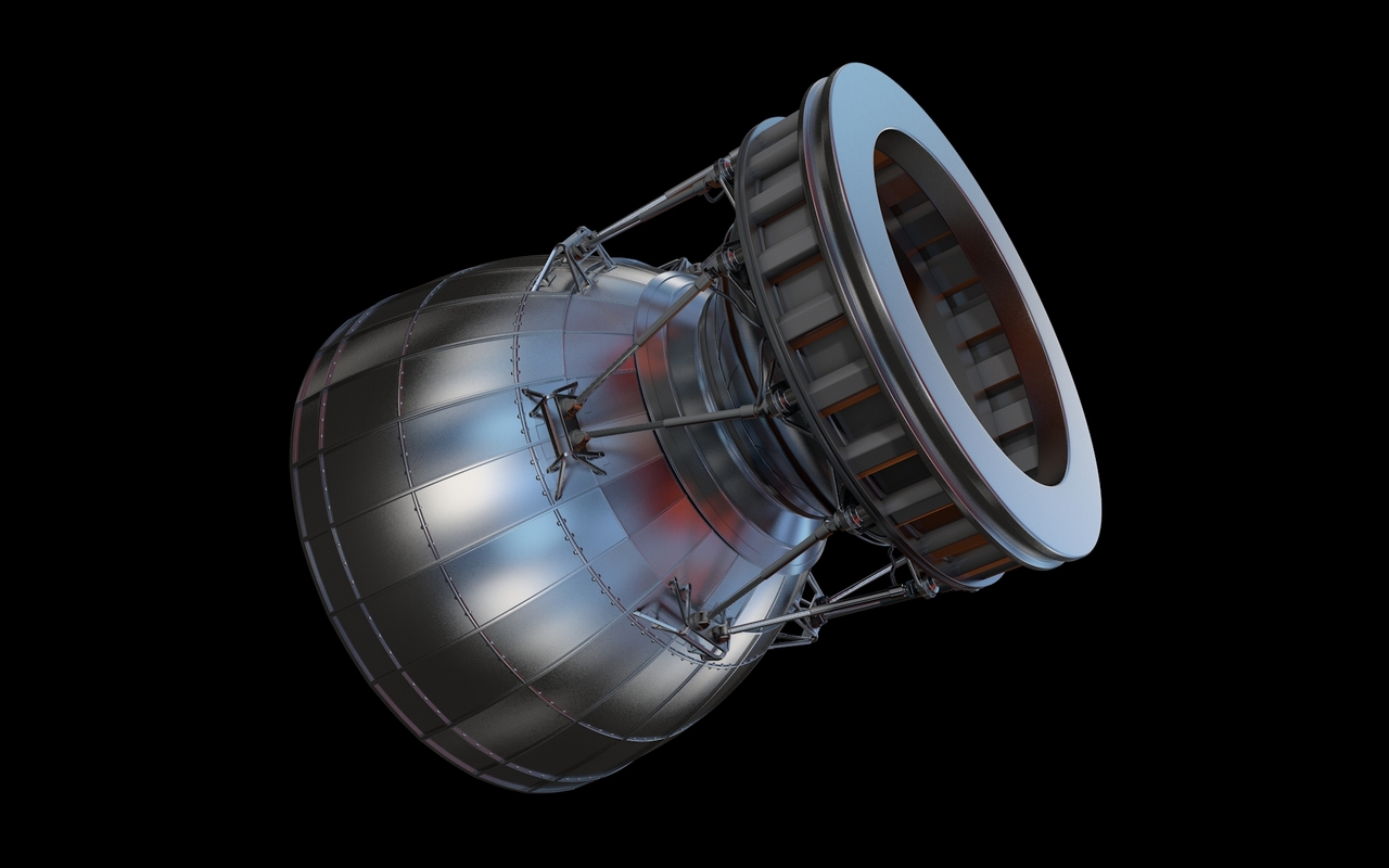 3d rocket booster engine model