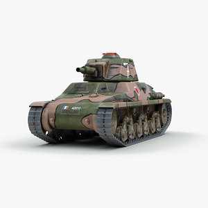 ww2 hotchkiss tank 3d model