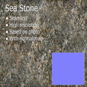 Sea Stone Texture - High-Resolution with Normal Map Seamless